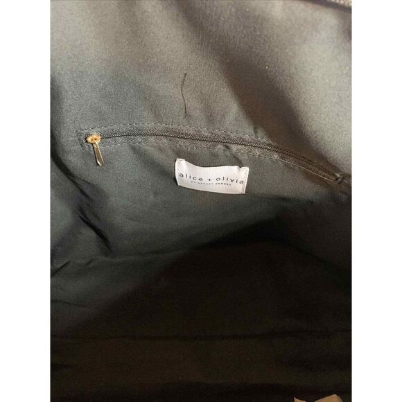 Duffel Bag Alice + Olivia by Stacey Bendet‎ Black Stripe Shoulder Strap 19x11x3 - Picture 3 of 7